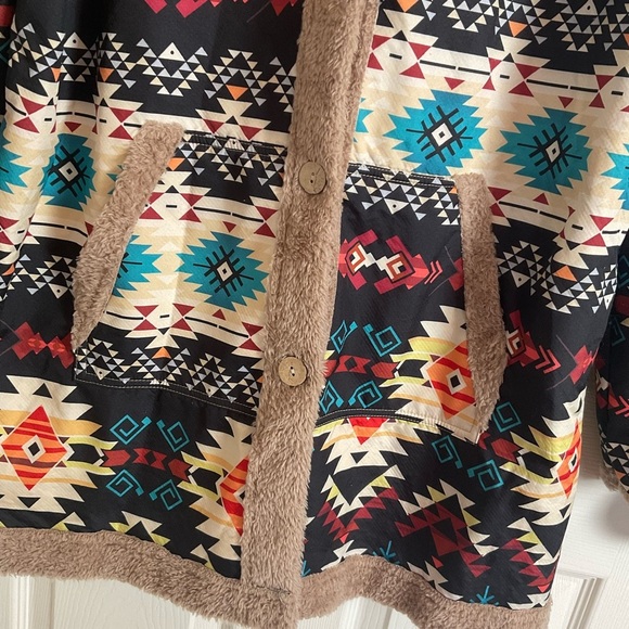 Women's Geometric Aztec Southwestern Print Jacket size X-Large - Picture 6 of 10